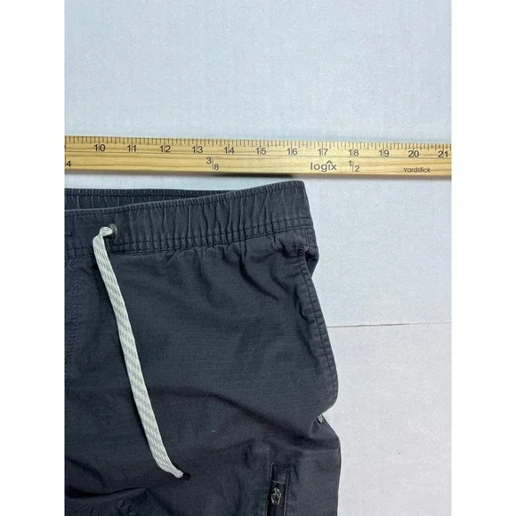Vuori Ripstop Pants Men LG Charcoal Ripstop Climber Drawstring Zip Pocket V412 - Picture 3 of 5